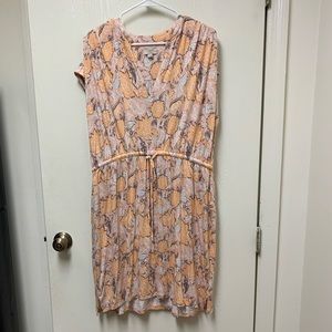LOFT Pink & Yellow Paisley Dress